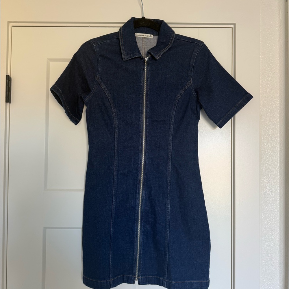 Abercrombie & Fitch Navy Zip-Up Mini Dress